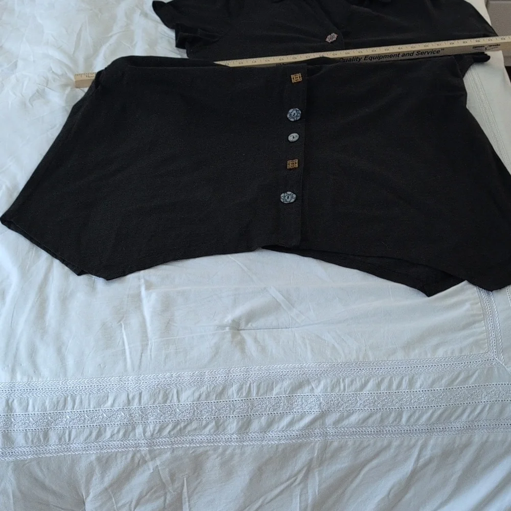 Soft Surroundings Black Short-Sleeve Button-Front Dress - Excellent Condition - Picture 7 of 7